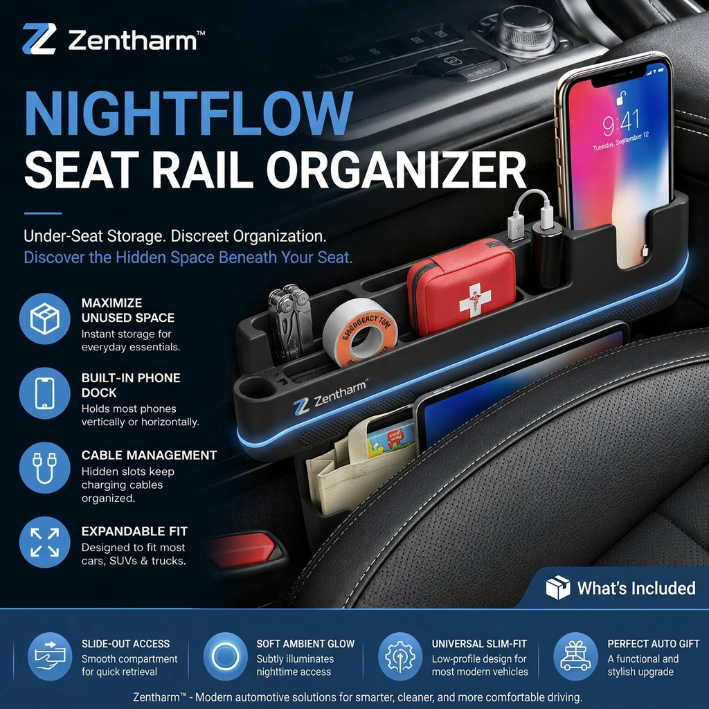 Zentharm™ NightFlow Seat Rail Organizer