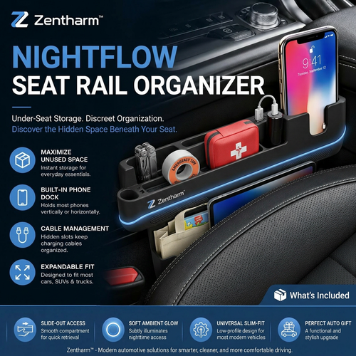 NightFlow Seat Rail Organizer